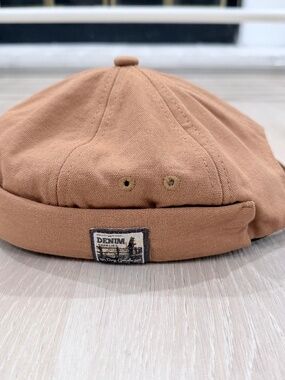 Tan Sailor Docker Brimless Rolled Cuff Cap Hat